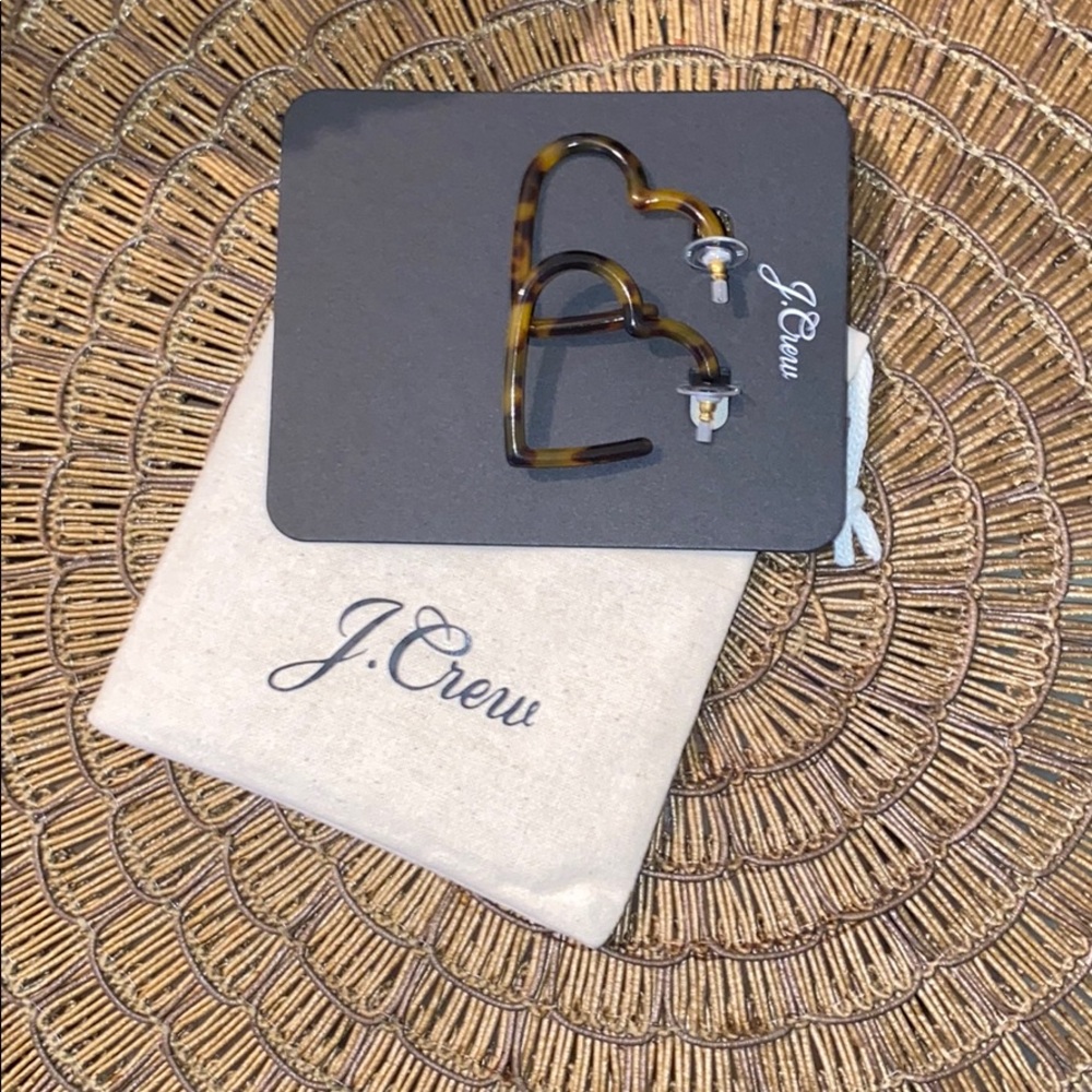 J. Crew heart hoop earrings in acetate - Picture 3 of 3